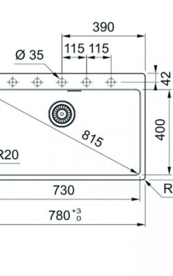  Franke Centro – Ένθετος Γρανιτένιος Νεροχύτης Stone Grey 78x50 εκ. ΔΙΑΣΤΑΣΗ