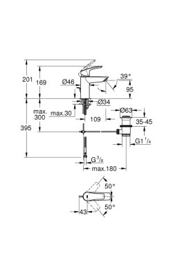 Grohe Eurosmart – Μπαταρία Νιπτήρος Χρωμέ