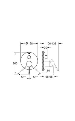 GROHE ESSENCE NEW Μπαταρία μπάνιου εντοιχισμού 3 εξόδων