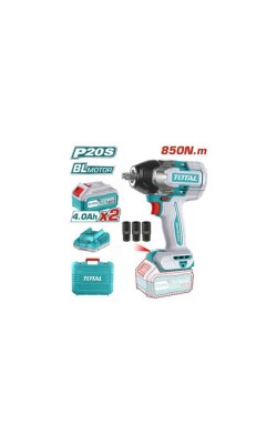 Total TIWLI2085 – Brushless Μπουλονόκλειδο 20V με 2x4Ah Μπαταρίες & Φορτιστή (Υποδοχή 1/2")