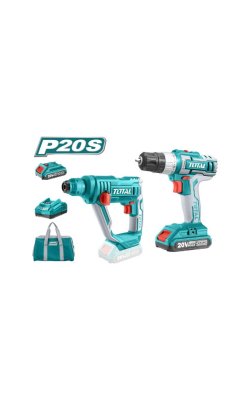 Total TCKLI2008 – Σετ Δραπανοκατσάβιδο & Πιστολέτο 20V με 2x2Ah Μπαταρίες, Φορτιστή & Τσάντα CANVAS