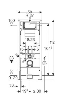 Geberit Sigma 12cm Duofix – Εντοιχιζόμενο Καζανάκι UP320 Χαμηλής Πίεσης