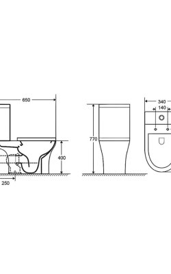 Design Ceramica – Verona Λεκάνη RIMLESS ΧΠ / Κάλυμμα Slim Soft Close & Καζανάκι Κάτω Σιφώνι