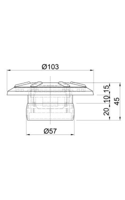 ACQUASOURCE Στόμιο Εισαγωγής Πλευρικό Κολλητό Πισίνας (ABS) 63mm ΛΕΥΚΟ