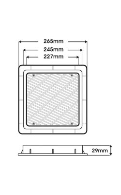  Acqua Source Σχάρα Πυθμένα Πισίνας ΒΤ ABS 9'' x 9'' – Μαύρη 