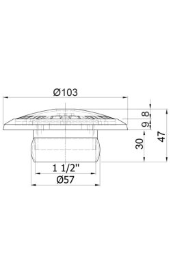  Acquasource ABS Στόμιο Πυθμένα Πισίνας με Ρυθμιζόμενη Βάση 63mm – Λευκό 