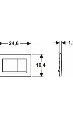 Geberit Sigma30 – Πλακέτα Ενεργοποίησης Χρωμέ ματ (Dual-Flush) 
