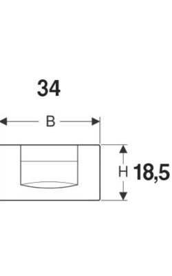 Geberit 200F – Πλακέτα Ενεργοποίησης Σταθερής Έκπλυσης (Ματ Χρωμέ) diastaseis