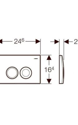 Geberit Delta25 – Πλακέτα Ενεργοποίησης Διπλής Έκπλυσης (Gloss Chrome)  diastaseis