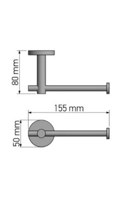 Sanco Twist Χαρτοθήκη Επιτοίχια Μεταλλική Ασημί (Χρωμέ)