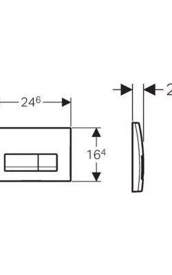 Geberit Delta 50 Πλακέτα για Καζανάκια Διπλής Λειτουργίας Μαύρη Ματ διαστασεις