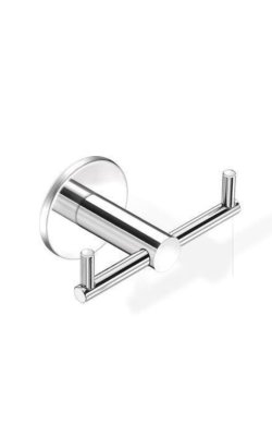 Sanco Twist Άγκιστρο Μπάνιου Διπλό με Βίδες Ασημί (Χρωμέ) 