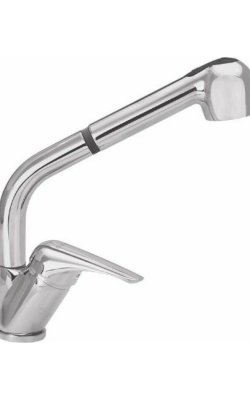 Modea Pull Out Elit Ψηλή Μπαταρία Κουζίνας Πάγκου με Ντουζ & Σπιράλ – Ασημί 