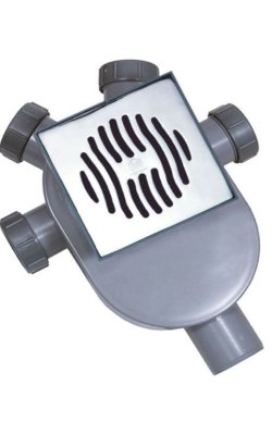 Interplast Πλαστικό Σιφώνι Δαπέδου 4 Υποδοχών Φ40 με Έξοδο Φ50 & INOX Σχάρα