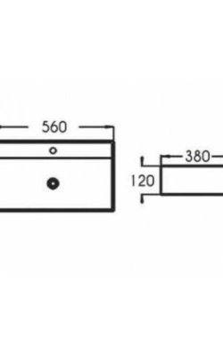  Tema New Strata 56 Επιτοίχιος / Επικαθήμενος Νιπτήρας Πορσελάνης 56x38x12cm – Λευκός