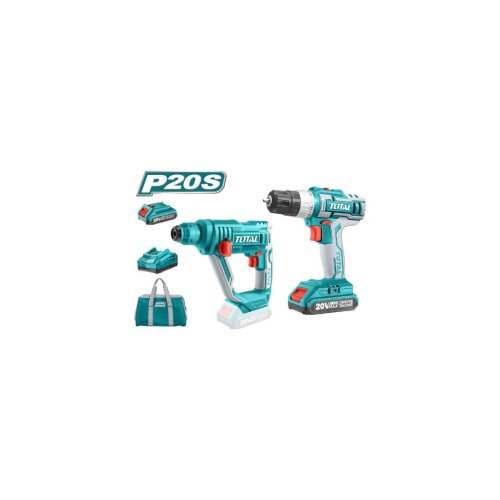 Total TCKLI2008 – Σετ Δραπανοκατσάβιδο & Πιστολέτο 20V με 2x2Ah Μπαταρίες, Φορτιστή & Τσάντα CANVAS