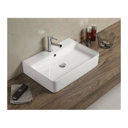  Tema New Strata 56 Επιτοίχιος / Επικαθήμενος Νιπτήρας Πορσελάνης 56x38x12cm – Λευκός