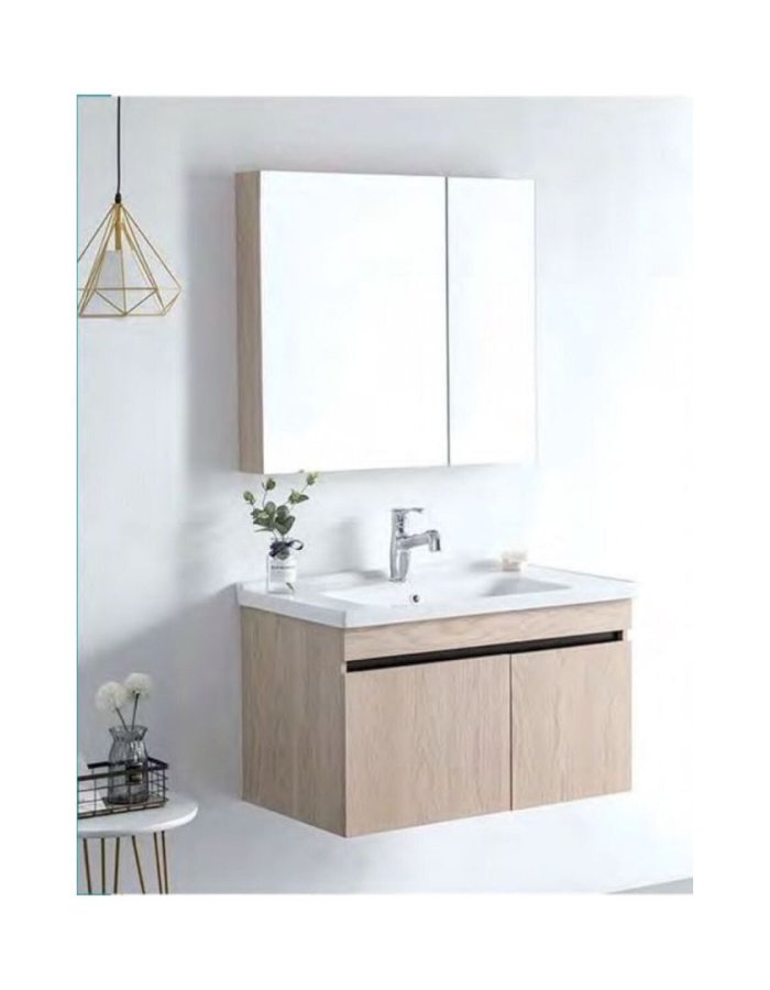  Domistyle Πάγκος με Νιπτήρα & Καθρέπτη Χρώμα: Καφέ – Διαστάσεις Βάσης: 600 × 470 × 460 mm 