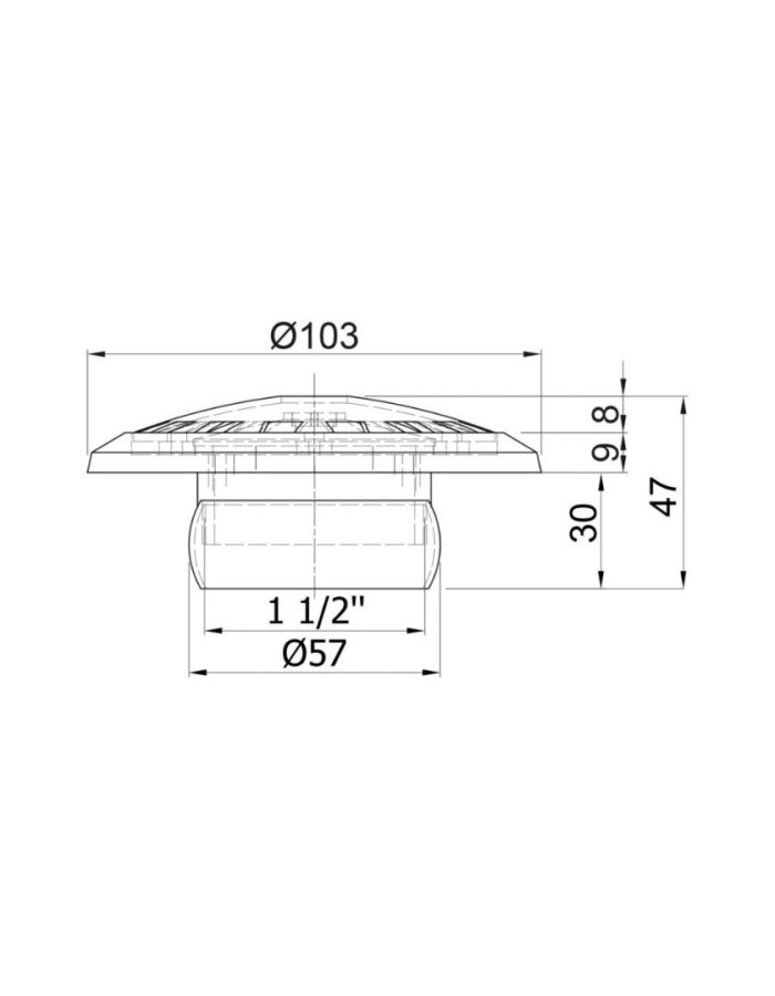 Acquasource ABS Στόμιο Πυθμένα Πισίνας με Ρυθμιζόμενη Βάση 63mm – Μαύρο 