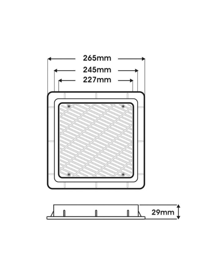  Acqua Source Σχάρα Πυθμένα Πισίνας ΒΤ ABS 9'' x 9'' – Μαύρη 