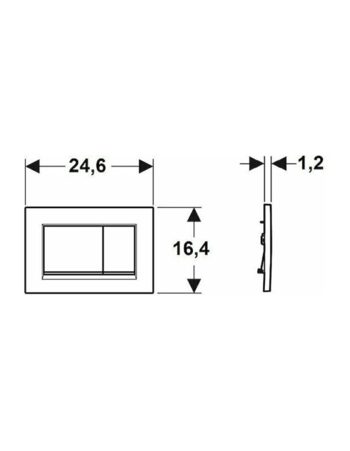 Geberit Sigma30 – Πλακέτα Ενεργοποίησης Χρωμέ ματ (Dual-Flush) 