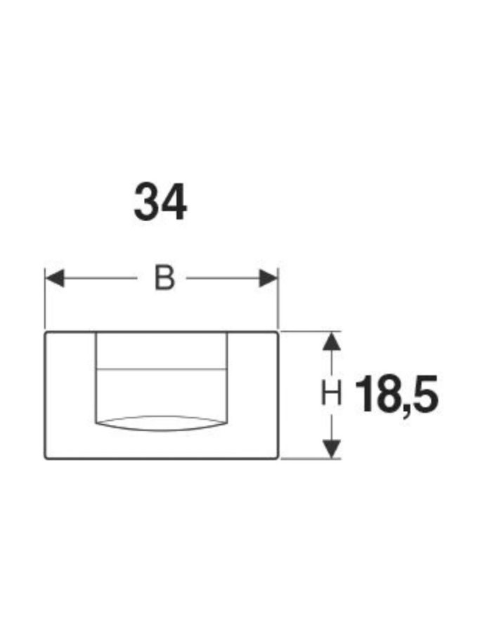 Geberit 200F – Πλακέτα Ενεργοποίησης Σταθερής Έκπλυσης (Ματ Χρωμέ) diastaseis