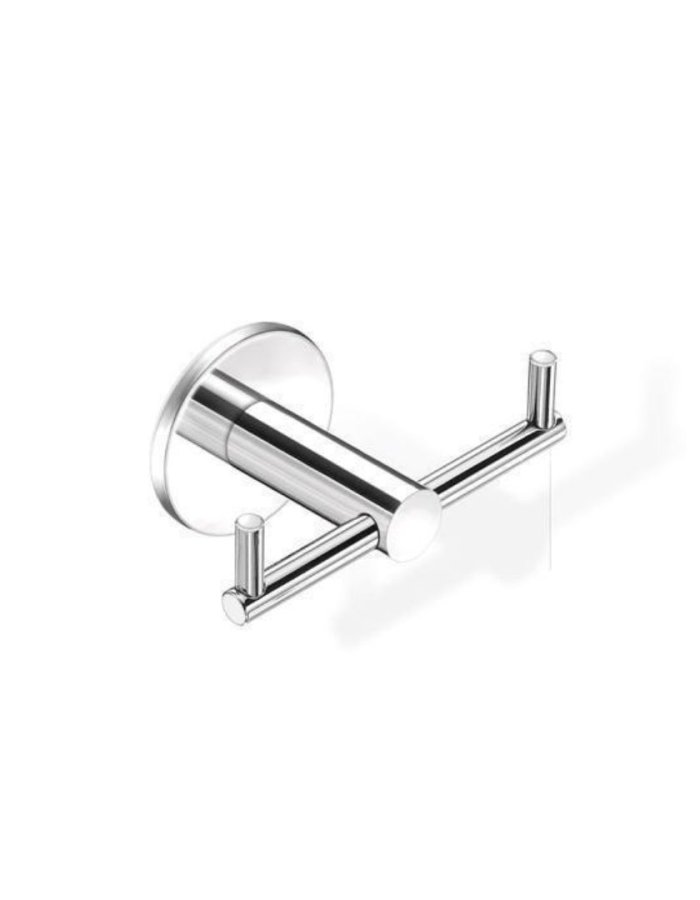 Sanco Twist Άγκιστρο Μπάνιου Διπλό με Βίδες Ασημί (Χρωμέ) 