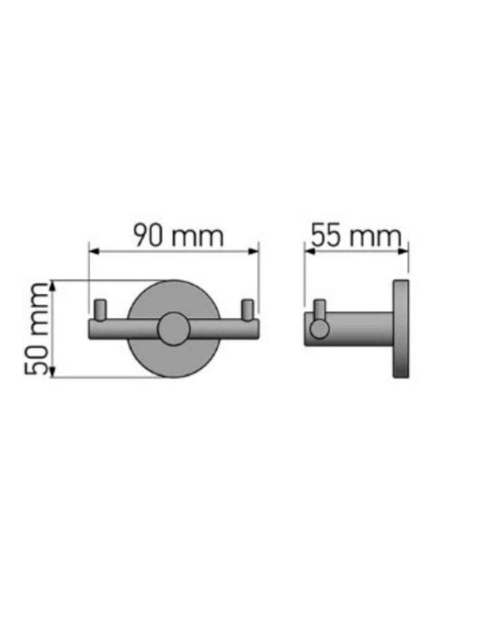 Sanco Twist Άγκιστρο Μπάνιου Διπλό με Βίδες Ασημί (Χρωμέ) 