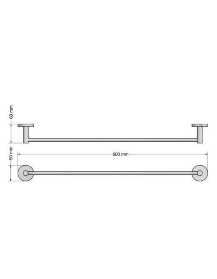 Sanco Twist Ράγα Μπάνιου Μονή Επιτοίχια με Βίδες 60cm Ασημί (Χρωμέ) 